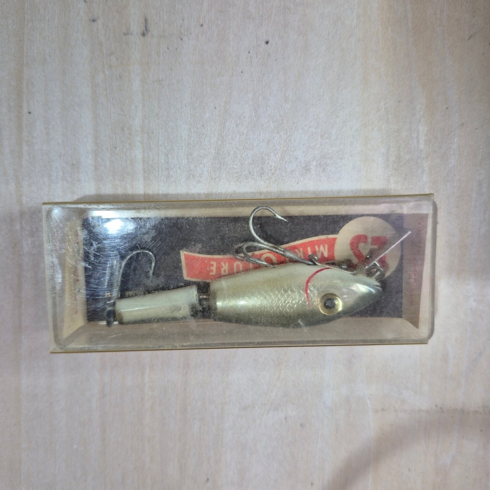 Vintage L&S‎ MirrOlure 15M Jointed Fishing Lure Silver Scale Color 25 with Box
